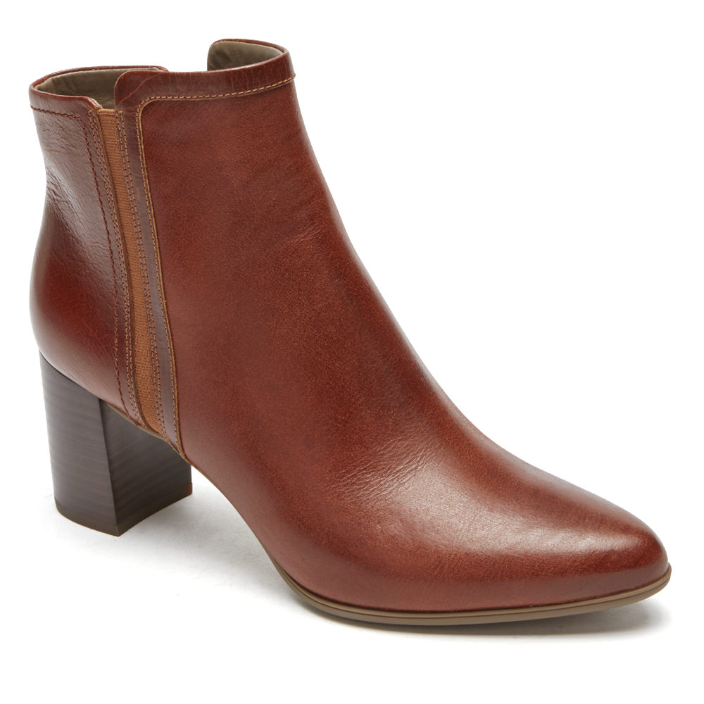 Rockport Singapore Womens Booties - Total Motion Lynix Lay Brown - FR9213048